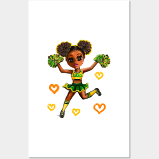 Jamaican girl cheerleader Reggae Rasta Jamaica Posters and Art